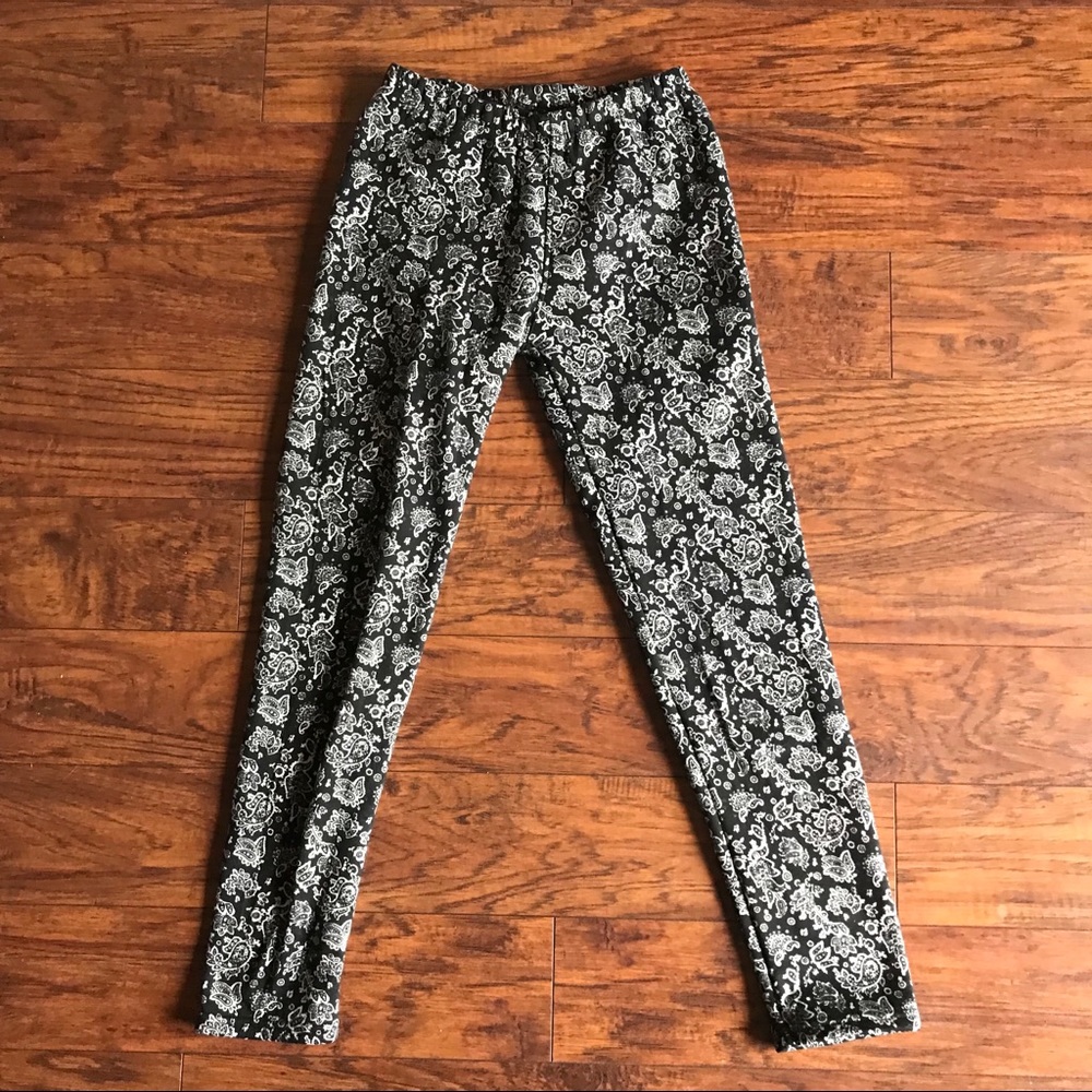 Fleece lined printed leggings